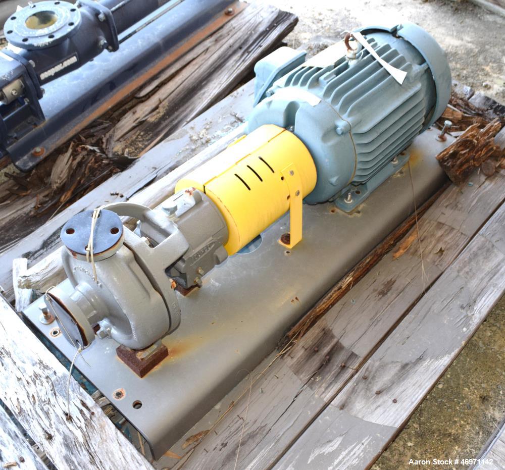 Unused- Flowserve MK3 STD. Centrifugal Pump, Carbon Steel. Size 1K1.5X1-82RV. Driven by a 15hp, 3/60/460 volt, 3510 rpm motor. Serial# 1090368CHP002B, built 2012.