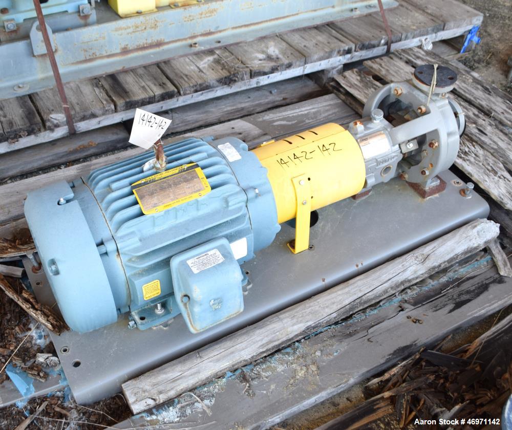 Unused- Flowserve MK3 STD. Centrifugal Pump, Carbon Steel. Size 1K1.5X1-82RV. Driven by a 15hp, 3/60/460 volt, 3510 rpm motor. Serial# 1090368CHP002B, built 2012.