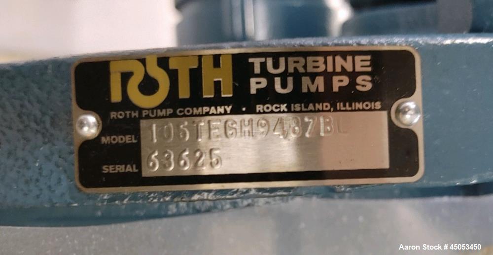 Used- Roth High Pressure Multi-Stage Pump, Model 105TEGH9487BL. Serial# 63625.