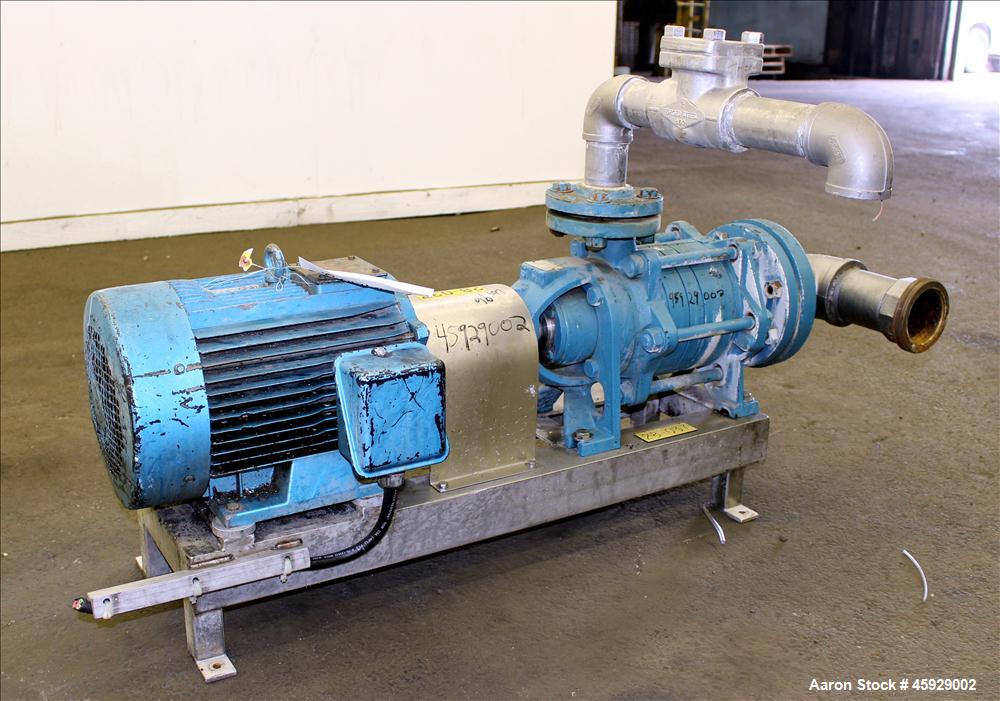 Used Sihi/Sterling Centrifugal Pump, Model CEHY-5101-AA1180A0, Carbon Steel. Approximate 84 gallons per minute at 60 feet total head. 4" inlet, 2" outlet. Driven by 5hp, 3-60/200/230/400/460/575/600 ...