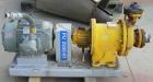 Used Kontro Sealless Centrifugal Pump, Model HS1DL, carbon steel. Rated 85 gallons per minute at 117' head at 275 psi at 3600 rpm. Impeller diameter 6''. 2'' inlet, 1 1/2'' outlet. Driven by a 7.5 hp...