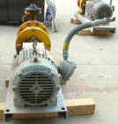 Used Kontro Sealless Centrifugal Pump, Model HS1DL, carbon steel. Rated 85 gallons per minute at 117' head at 275 psi at 3600 rpm. Impeller diameter 6''. 2'' inlet, 1 1/2'' outlet. Driven by a 7.5 hp...