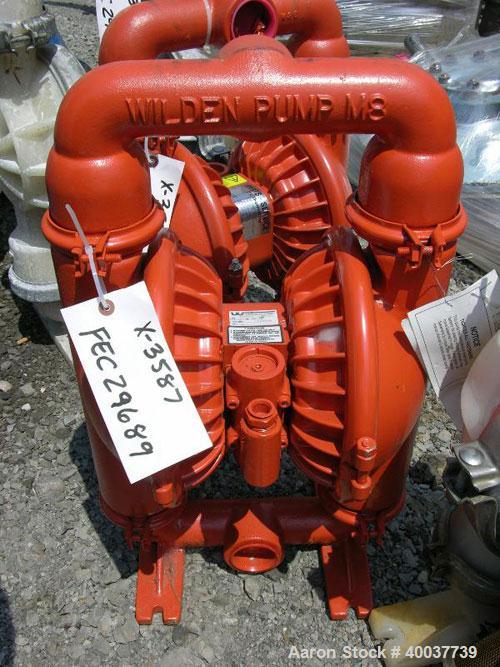 Unused- Wilden Air Operated Double Diaphragm Pump, Model M8, carbon steel construction. Rated approximately 156 gallons per minute, 125 psi, 2" inlet/outlet.
