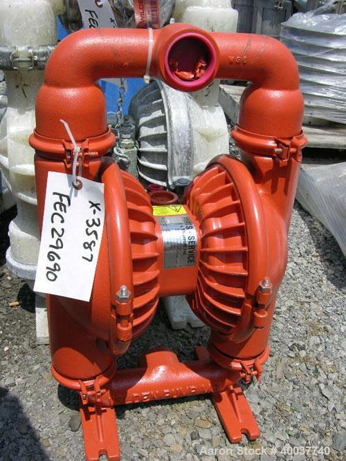 Unused- Wilden Air Operated Double Diaphragm Pump, Model M8, carbon steel construction. Rated approximately 156 gallons per minute, 125 psi, 2" inlet/outlet.

