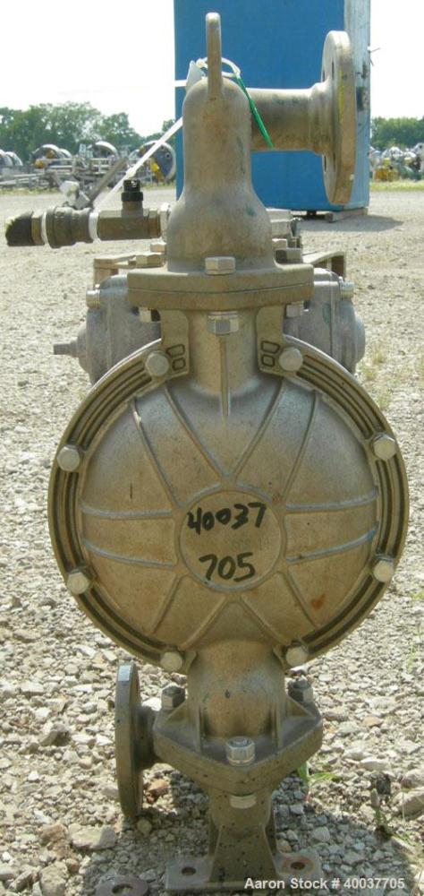 Used Yamada Diaphragm Pump, Model NDP-40BST, 316 stainless steel. 116 gallons per minute max capacity, max solids size 9/32". 1 1/2" inlet/outlet.