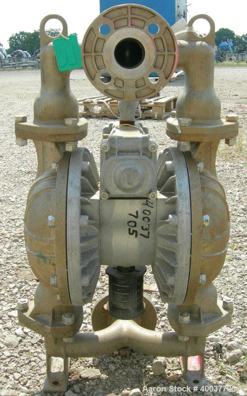 Used Yamada Diaphragm Pump, Model NDP-40BST, 316 stainless steel. 116 gallons per minute max capacity, max solids size 9/32". 1 1/2" inlet/outlet.