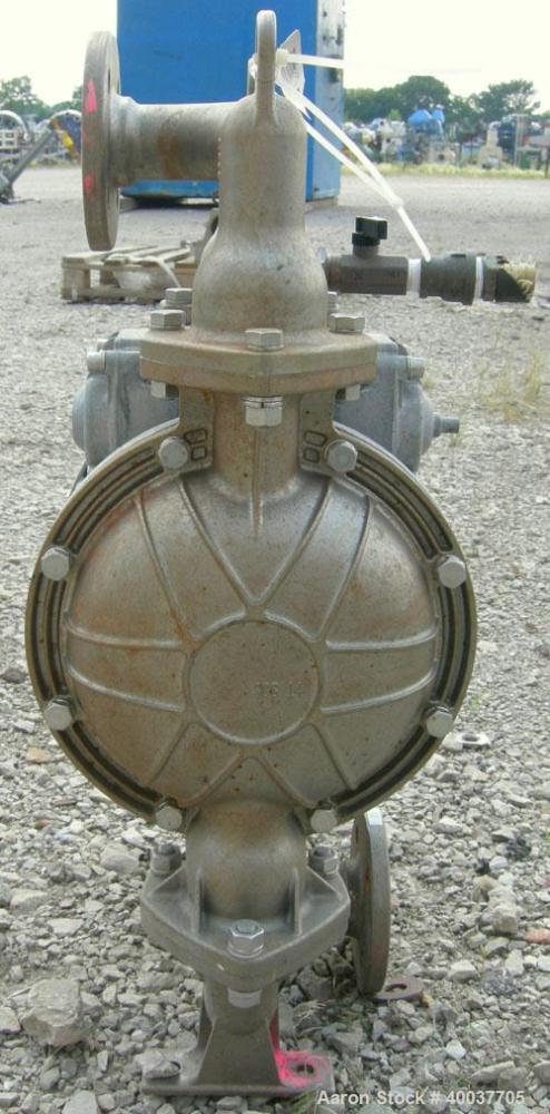 Used Yamada Diaphragm Pump, Model NDP-40BST, 316 stainless steel. 116 gallons per minute max capacity, max solids size 9/32". 1 1/2" inlet/outlet.
