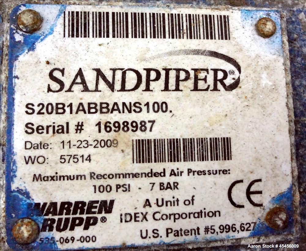 Used Stainless Steel Sandpiper Diaphragm Pump, Model S20B1ABBNS100