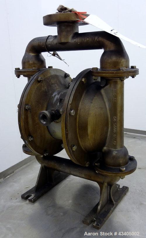 Used Wilden Air Operated Double Diaphragm Pump, Model M4, 316 Stainless Steel. Rated approximate 70 gallons per minute, 3/16” maximum solids handling. 1-1/2” Inlet/outlet.