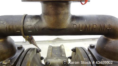 Used Wilden Air Operated Double Diaphragm Pump, Model M4, 316 Stainless Steel. Rated approximate 70 gallons per minute, 3/16” maximum solids handling. 1-1/2” Inlet/outlet.