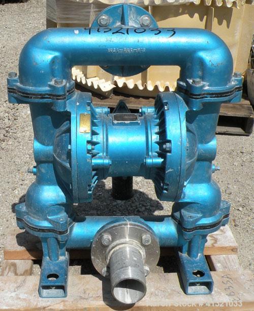 Used Warren Rupp Sandpiper Air Powered Double Diaphragm Pump, Model EB3-SA, Type TB-1-A, Aluminum.Rated 0-204 gallons per minute, 7/16" maximum solids handling, 120 psi, 3" inlet/outlet.