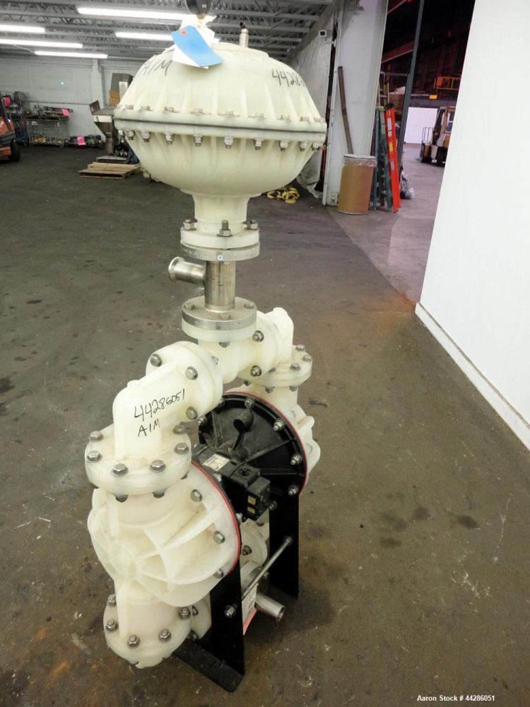 Used Warren Rupp Sandpiper II S30 Air Operated Diaphragm Pump, Model S30B2P1PQAS000, Polypropylene. Rated 238 gallons per minute, 0.71” maximum solids handling. 3” Diameter inlet/outlet. Includes a B...