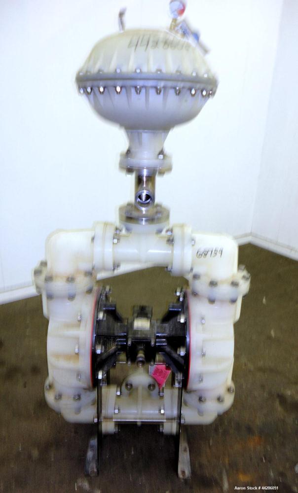 Used Warren Rupp Sandpiper II S30 Air Operated Diaphragm Pump, Model S30B2P1PQAS000, Polypropylene. Rated 238 gallons per minute, 0.71” maximum solids handling. 3” Diameter inlet/outlet. Includes a B...