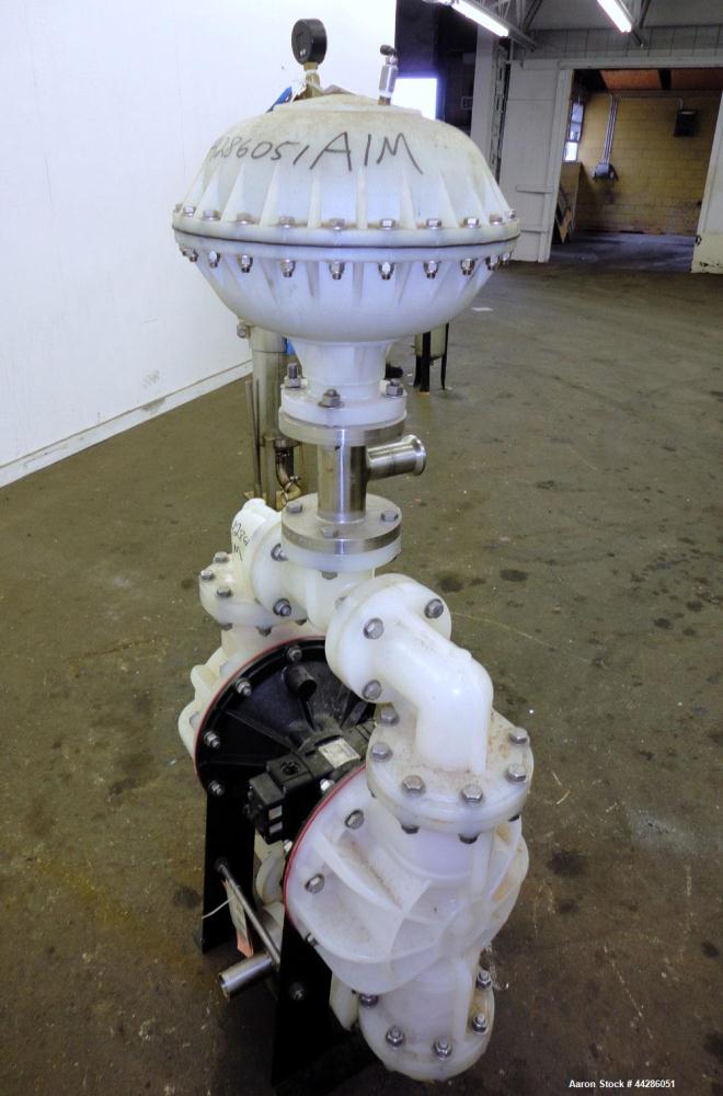 Used Warren Rupp Sandpiper II S30 Air Operated Diaphragm Pump, Model S30B2P1PQAS000, Polypropylene. Rated 238 gallons per minute, 0.71” maximum solids handling. 3” Diameter inlet/outlet. Includes a B...