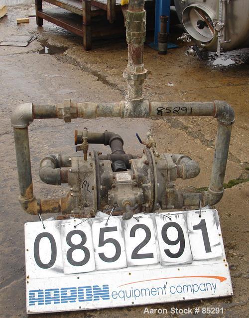 USED: Warren Rupp Sandpiper air powered double diaphragm pump, modelSA2-A, type EDB-5-A. Rated approx 140 gallons per minute, 2" maxsolids handling, 125 psi, 2" inlet/outlet.