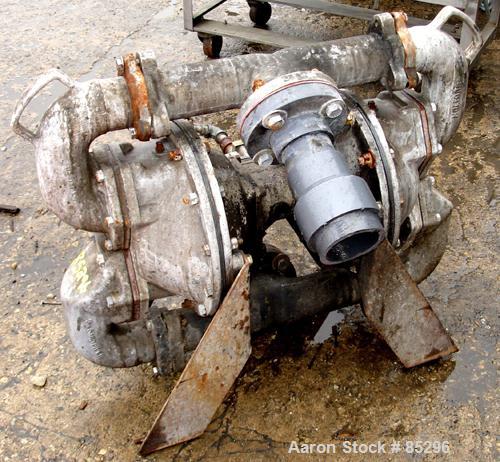 USED: Warren Rupp Sandpiper air powered double diaphragm pump,aluminum. Rated approx 260 gallons per minute, 3" max solids handling,125 psi, 3" inlet/outlet.