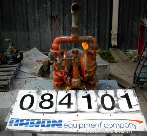 Used- Wilden Air Operated Double Diaphragm Pump, Model M4, Aluminum Construction. Rated approximately 93 gallons per minute,...