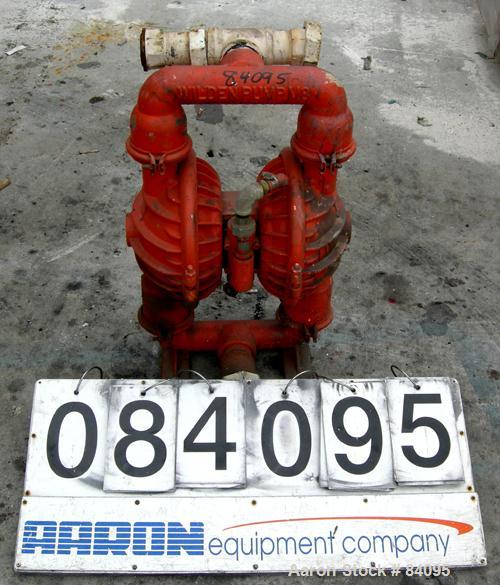 USED: Wilden Air Operated Double Diaphragm Pump, model M8, aluminum construction. Rated approximately 156 gallons per minute, 125 psi, 2" inlet/outlet. Built 1987.