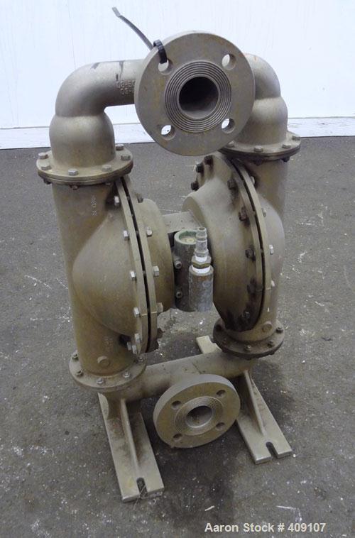 Used Wilden Air Operated Double Diaphragm Pump, Model M8, 316 Stainless Steel. Rated approximate 156 gallons per minute, ¼” maximum solids handling. 2” Inlet/outlet.