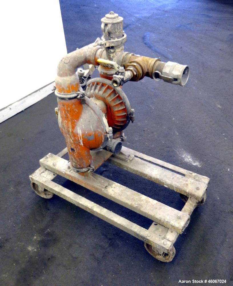 Used- Wilden Air Operated Double Diaphragm Pump, Model M8, 316 Stainless Steel. Approximate 156 gallons per minute, 1/4" max...