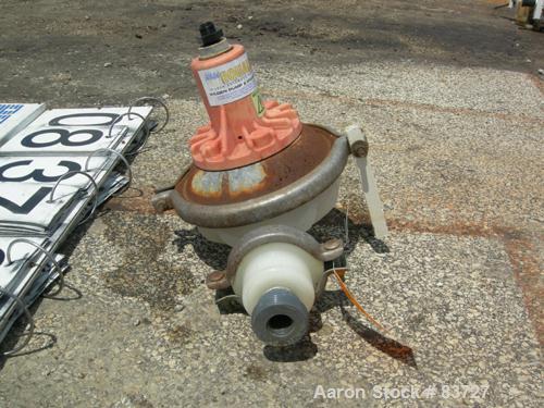 USED: Wilden air operated double diaphragm pump, model P1/PPPP/WF/WF/KTV, polypropylene. Rated 14 gallons per minute, 125 ps...