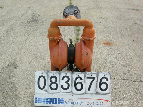 USED: Wilden Air Operated Double Diaphragm Pump, model P15, 316 stainless steel. Rated 257 gallons per minute, 125 psi, 1/2" max solids size, 3" inlet/outlet.