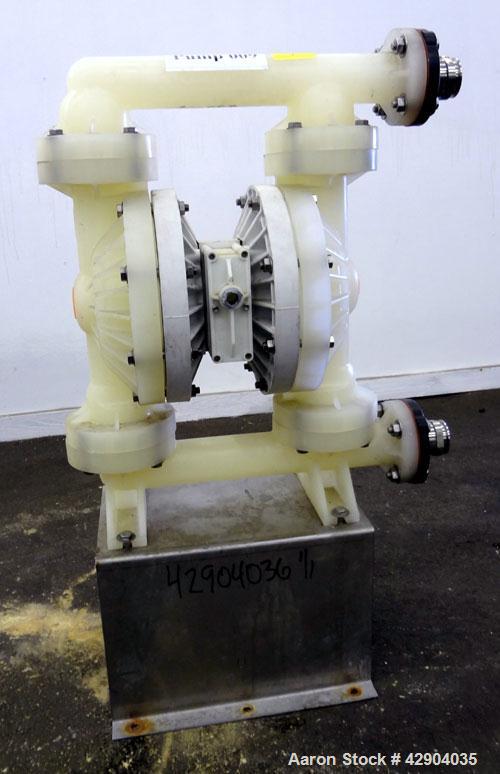 Used- Wilden P800 Advanced Air Operated Double Diaphragm Pump, Model P800/PPPP/TF/TF/PTV, Polypropylene. Rated approximate 1...