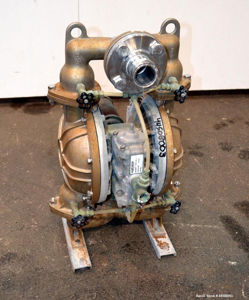 Used Yamada Air Operated Diaphragm Pump, Model NDP-50BSH-BH-2, 316 Stainless Steel. Hytrel diaphragm material. Rated maximum 164 gallons per minute, 5/16” maximum solids handling, maximum liquid temp...