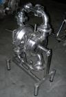 USED: Depa air powered diaphragm pump, model DH40-UL-P-T-T, 316L stainless steel. Rated 17 gallons per minute, (.98