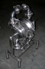 USED: Depa air powered diaphragm pump, model DH40-UL-P-T-T, 316L stainless steel. Rated 17 gallons per minute, (.98