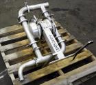 Used Murzan Sanitary Diaphragm Pump, Model PI 50 SL, 316 Stainless Steel. Approximate 100 gallons per minute at 40 psig requires 75 psi and 82 scfm. 6