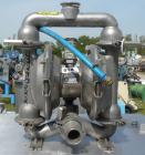 Used Versa-Matic Tool Air Powered Diaphragm Pump, Model V125F VTTFVT, 316 L Stainless Steel. Rated approximately 0-138 gallons per minute, 1/4