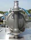 Used Versa-Matic Tool Air Powered Diaphragm Pump, Model V125F VTTFVT, 316 L Stainless Steel. Rated approximately 0-138 gallons per minute, 1/4