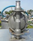 Used Versa-Matic Tool Air Powered Diaphragm Pump, Model V125F VTTFVT, 316 L Stainless Steel. Rated approximately 0-138 gallons per minute, 1/4
