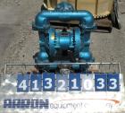 Used Warren Rupp Sandpiper Air Powered Double Diaphragm Pump, Model EB3-SA, Type TB-1-A, Aluminum.Rated 0-204 gallons per minute, 7/16