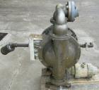 USED: Wilden air operated double diaphragm pump, model M15, 316 stainless steel. Rated 160 gallons per minute at 110 psi. 3/8