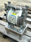 USED: Wilden air operated double diaphragm pump, model T2/SPPN/TF/TF/STF/070, 316 stainless steel. Rated 35 gallons per minute, 1/8