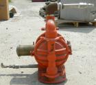 Used Wilden Air Operated Double Diaphragm Pump, model M4, aluminum construction. Rated approximately 70 gallons per minute, 3/16