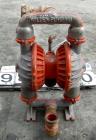 Used Wilden Air Operated Double Diaphragm Pump, Model M8, Aluminum Construction. Rated approximately 156 gallons per minute, 125 psi, 2