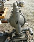 Used Wilden Air Operated Double Diaphragm Pump, Model M8, 316 Stainless Steel. Rated 163 gallons per minute, 1/4