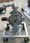 USED: Wilden air operated double diaphragm pump, model M8, 316 stainless steel. Rated 163 gallons per minute, 1/4