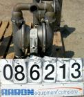 USED: Wilden air operated double diaphragm pump, model M8, 316 stainless steel. Rated 163 gallons per minute, 1/4