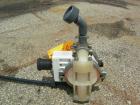 USED: Wilden air operated double diaphragm pump, model P1/PPPP/WF/WF/KTV, polypropylene. Rated 14 gallons per minute, 125 psi, 1/16