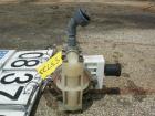 USED: Wilden air operated double diaphragm pump, model P1/PPPP/WF/WF/KTV, polypropylene. Rated 14 gallons per minute, 125 psi, 1/16