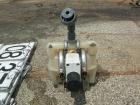 USED: Wilden air operated double diaphragm pump, model P1/PPPP/WF/WF/KTV, polypropylene. Rated 14 gallons per minute, 125 psi, 1/16