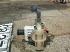 USED: Wilden air operated double diaphragm pump, model P1/PPPP/WF/WF/KTV, polypropylene. Rated 14 gallons per minute, 125 psi, 1/16