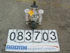 USED: Wilden air operated double diaphragm pump, model P2/PPPP/TF/TF/PTV/400, polypropylene. Rated 37 gallons per minute, 125 psi, 1/8