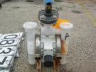 USED: Wilden air operated double diaphragm pump, model P2/PPPP/TF/TF/PTV/400, polypropylene. Rated 37 gallons per minute, 125 psi, 1/8