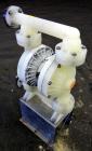 Used Wilden P800 Advanced Air Operated Double Diaphragm Pump, Model P800/PPPP/TF/TF/PTV, Polypropylene. Rated approximate 164 gallons per minute, 1/4” maximum solids handling. 2” Inlet/outlet. Mounte...