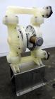 Used Wilden P800 Advanced Air Operated Double Diaphragm Pump, Model P800/PPPP/TF/TF/PTV, Polypropylene. Rated approximate 164 gallons per minute, 1/4” maximum solids handling. 2” Inlet/outlet. Mounte...